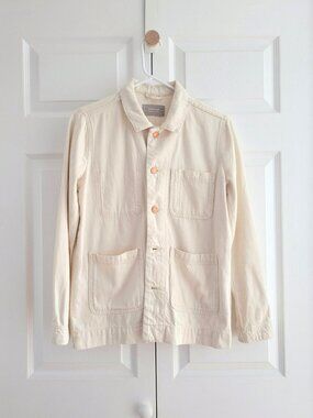 Everlane denim chore jacket in bone white